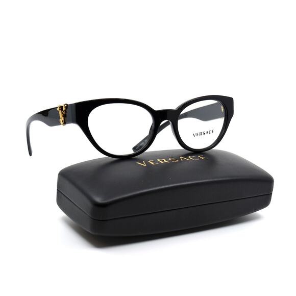 NEW VERSACE VE3282 GB1 BLACK WOMEN AUTHENTIC EYEGLASSES FRAME - Picture 4 of 13